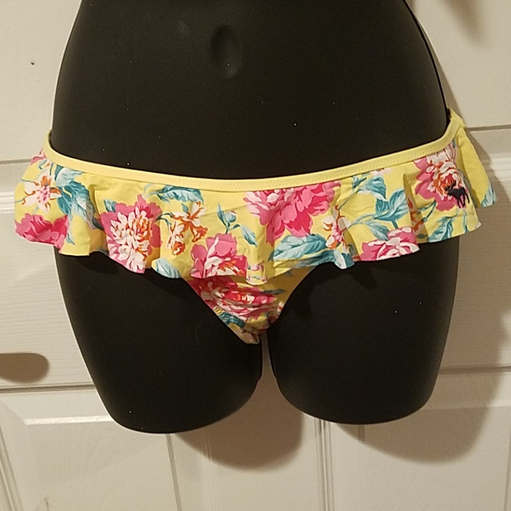 A&F Yellow Floral Bikini Bottom